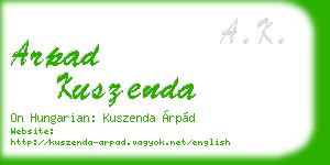arpad kuszenda business card