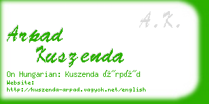 arpad kuszenda business card